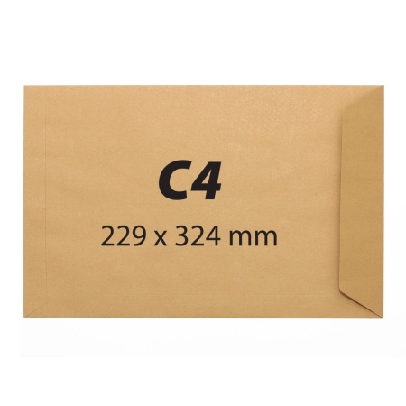 Articole din hartie - Plic C4, 229 x 324 mm, kraft, banda silicon, 90 g/mp, 25 bucati/set