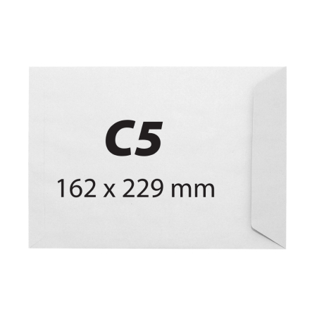 Plicuri  - Plic C5, 162 x 229 mm, alb, banda silicon, 80 g/mp, 25 bucati/set
