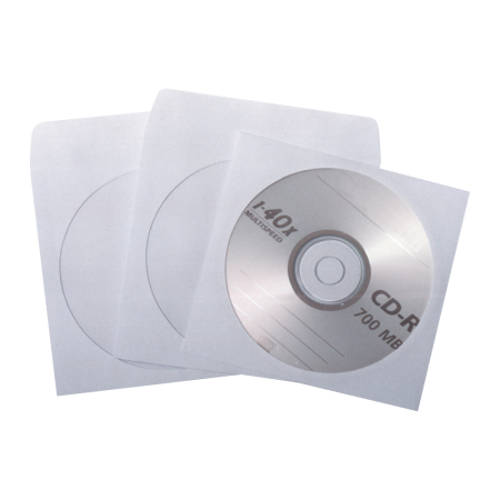 Articole din hartie - Plic CD, 124 x 127 mm, fereastra, alb, gumat , 90 g/mp