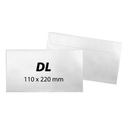 Articole din hartie - Plic DL, 110 x 220 mm, alb, banda silicon, 80 g/mp, 1000 bucati/cutie