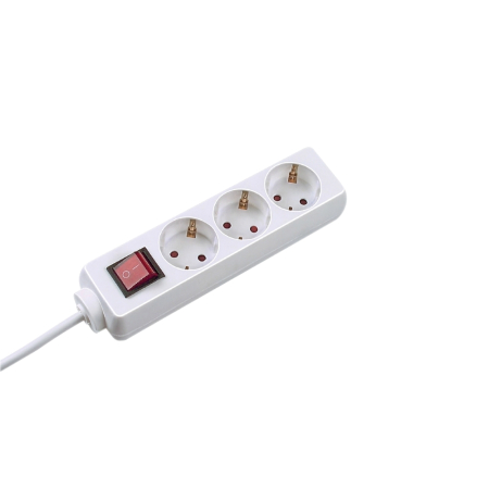 Produse curatenie pentru birou - Prelungitor Bachmann Selly, 3 prize Schuko, 3 m, intrerupator, alb