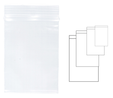 Organizare si arhivare - Pungi plastic cu fermoar pentru sigilare,  60 x  80 mm, 100 buc/set, KANGARO - transparente
