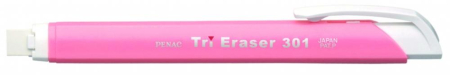 Rechizite scolare - Radiera mecanica PENAC Tri Eraser, triunghiulara, 100% cauciuc - corp roz pastel