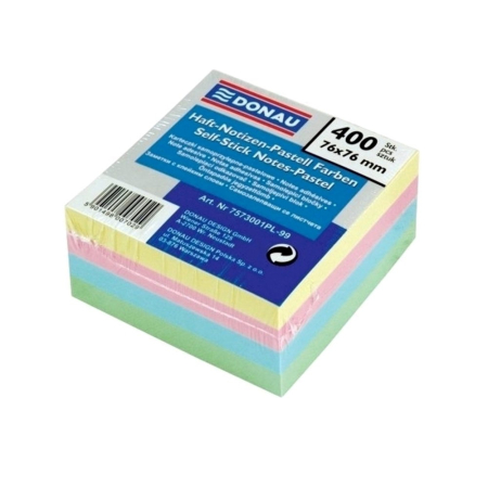 Articole din hartie - Notite adezive, Donau, 76 x 76 mm, multicolor, 400 file