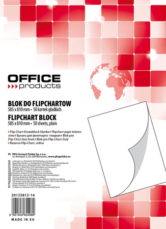 Comunicare si prezentare - Rezerva hârtie pentru flipchart, 70g/mp, 58.5x81cm, 50coli/top, Office products - velina