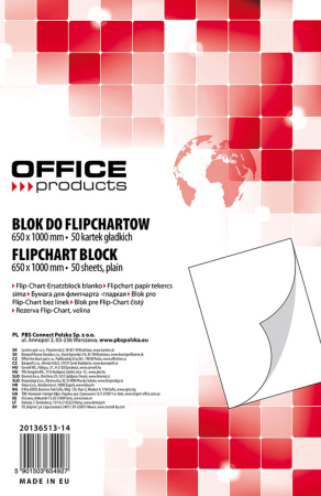 Comunicare si prezentare - Rezerva hârtie pentru flipchart, 70g/mp, 65x100cm, 50coli/top, Office products - velina