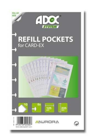 Clasoare, mape si suporti pentru carti de vizita - Rezerve folii  A5, pentru 6 carti de vizita, 10 buc/set, AURORA Adoc