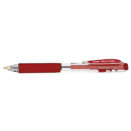 Instrumente de scris si corectura - Roller cu gel, Pentel, Wow!Gel, 0.7 mm, plastic, rosu