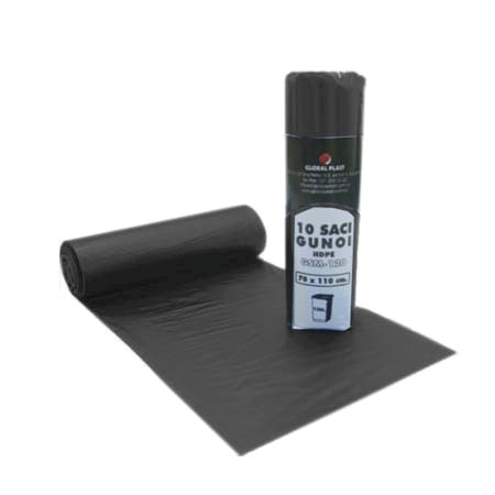 Produse curatenie pentru birou - Saci menajeri, 240 litri, pliati, 10 bucati/set