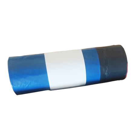 Produse curatenie pentru birou - Saci menajeri cu snur LDPE, 120 l, negru/albastru, 10 bucati/rola
