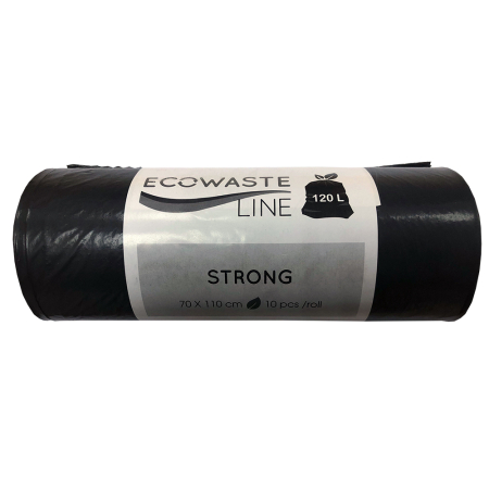 Produse curatenie pentru birou - Saci menajeri LDPE, 120 l, negru, 10 bucati/rola