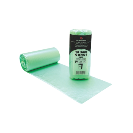 Produse curatenie pentru birou - Saci menajeri HDPE, 30 l, verzi, 20 bucati/rola