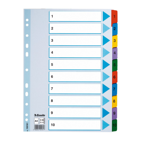 Organizare si arhivare - Index Esselte Mylar, 1-10, A4