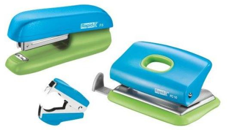 Capsatoare si decapsatoare - Set capsator RAPID F5, 10 coli si perforator FC 10 si decapsator - albastru/verde