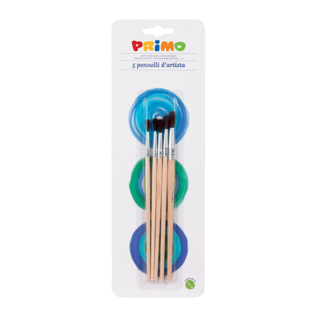 Rechizite scolare - Set  pensule Morocolor Primo, rotunde, 5 bucati/set