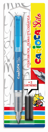 Rechizite scolare - Stilou cu cartus cerneala, + 2 rezerve/blister, CARIOCA Stilo