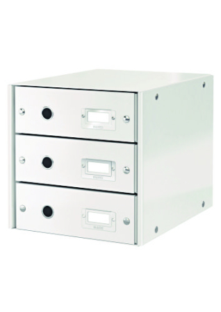 Accesorii pentru birou - Suport cu 3 sertare, din carton laminat, LEITZ Click &amp; Store - alb