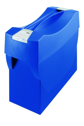 Organizare si arhivare - Suport plastic pentru 20 dosare suspendabile, cu capac, HAN Swing Plus - albastru