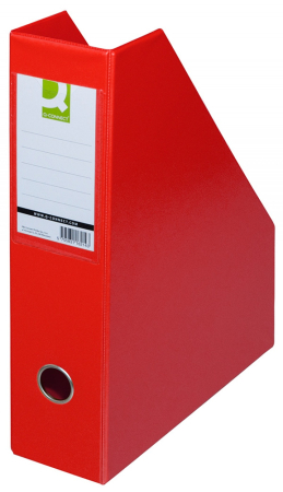 Accesorii pentru birou - Suport reviste, carton plastifiat PVC, latime 76mm, Q-Connect - rosu