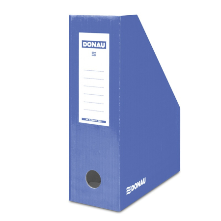 Accesorii pentru birou - Suport vertical pentru cataloage, A4 - 10cm latime, din carton laminat, DONAU - albastru