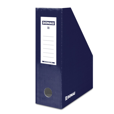 Accesorii pentru birou - Suport vertical pentru cataloage, A4 - 10cm latime, din carton laminat, DONAU - bleumarin
