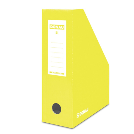 Accesorii pentru birou - Suport vertical pentru cataloage, A4 - 10cm latime, din carton laminat, DONAU - galben