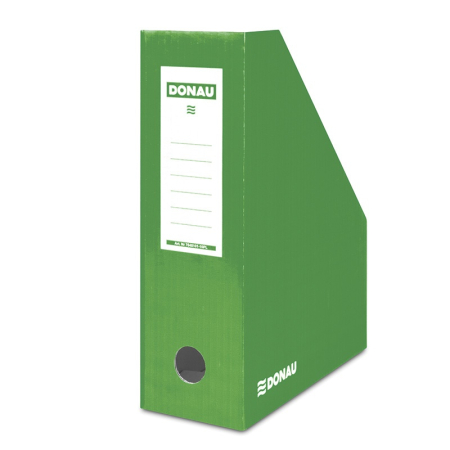 Accesorii pentru birou - Suport vertical pentru cataloage, A4 - 10cm latime, din carton laminat, DONAU - verde