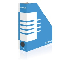Accesorii pentru birou - Suport vertical pentru cataloage, A4 - 8cm latime, din carton, DONAU - albastru
