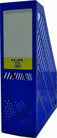 Accesorii pentru birou - Suport vertical plastic pentru cataloage,  75mm, KEJEA - albastru
