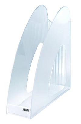 Accesorii pentru birou - Suport vertical plastic pentru cataloage HAN Twin - transparent cristal
