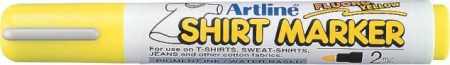Markere pentru textile - T-Shirt marker ARTLINE, corp plastic, varf rotund 2.0mm - galben fluorescent