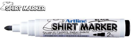 Markere pentru textile - T-Shirt marker ARTLINE, corp plastic, varf rotund 2.0mm - negru