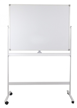 Comunicare si prezentare - Tabla alba magnetica, dubla fata, rotativa, 120 x 150 cm, pe stand mobil, profil aluminiu, Optima
