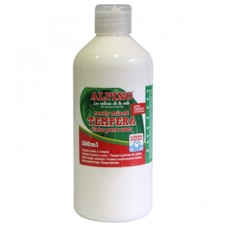 Acuarele si seturi de pictura - Tempera lavabila, 500ml, Alpino - alba