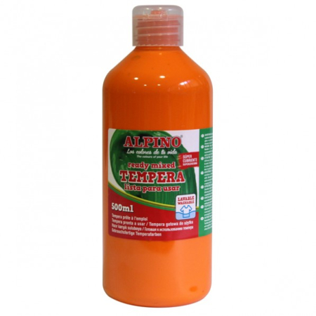 Rechizite scolare - Tempera lavabila, 500ml, Alpino - portocalie