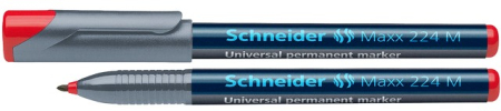 Instrumente de scris si corectura - Universal permanent marker SCHNEIDER Maxx 224 M, varf 1mm - rosu