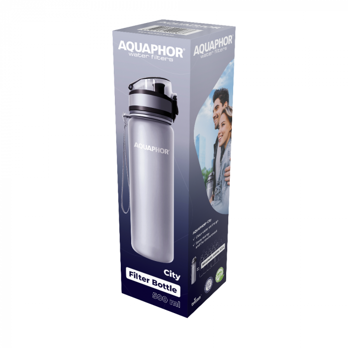 Sticla Filtranta Aquaphor City, 0.5l, gri, cartus inclus [2]