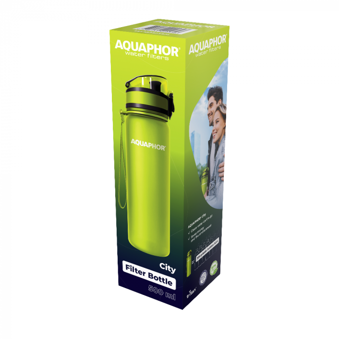 Sticla Filtranta Aquaphor City, 0.5l, Lime, cartus inclus [2]