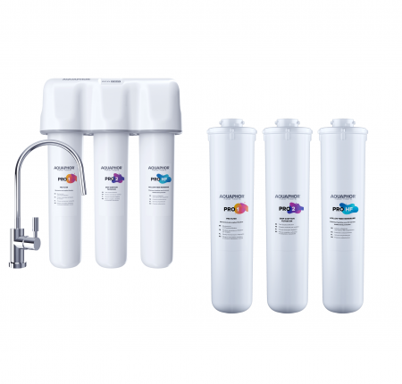 CRYSTAL ECO PRO - Pachet Filtru Aquaphor Crystal Eco PRO +  1 set cartuse de schimb Pro 1, Pro 2, Pro HF