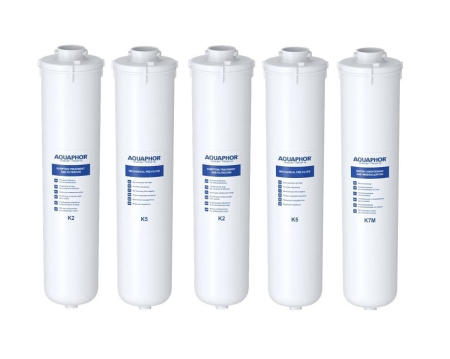 Cartuse filtre Crystal si Osmoza inversa - Set 5 cartuse AQUAPHOR 2 x K5, 2 x K2, 1 x K7M pentru Osmoza Inversa RO101S, RO102S