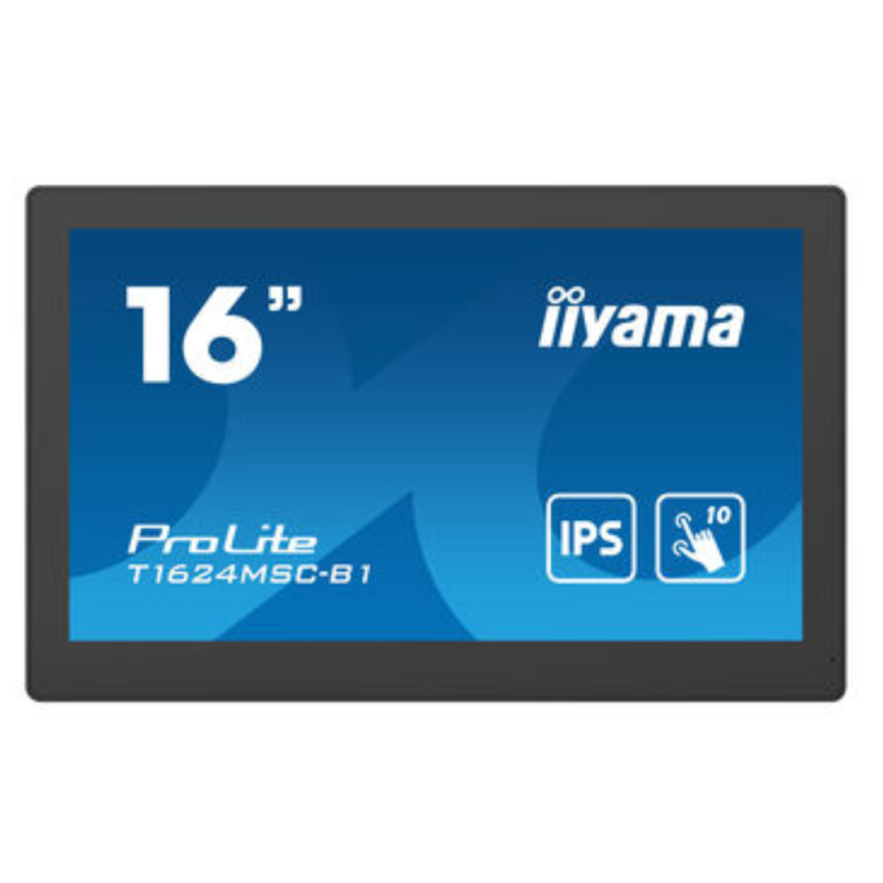 Monitor touchscreen iiyama ProLite T1624MSC-B1, 15.6 inch, FHD, PCAP, edge-to-edge, stand ajustabil, negru [2]