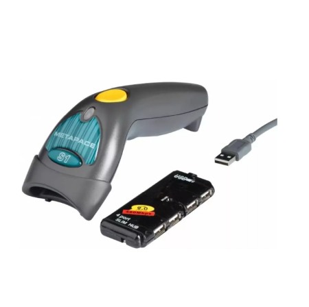 Cititoare coduri bare 1D cu fir - Cititor coduri de bare Metapace S-1, USB, hub USB, negru