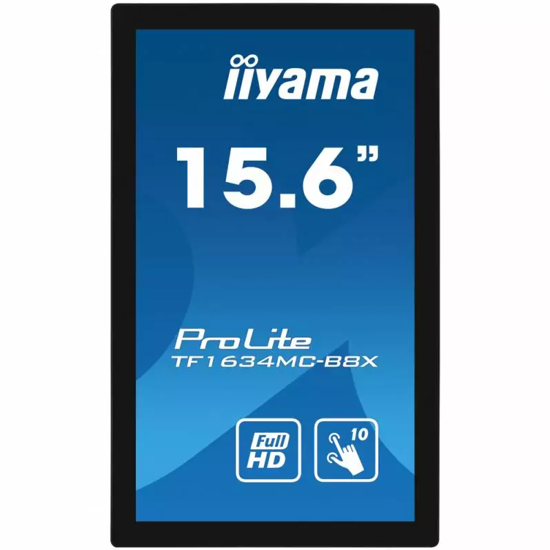 Monitoare TouchScreen - Monitor POS touchscreen iiyama ProLite TF1634MC-B8X, 16 inch, Full HD, PCAP, negru