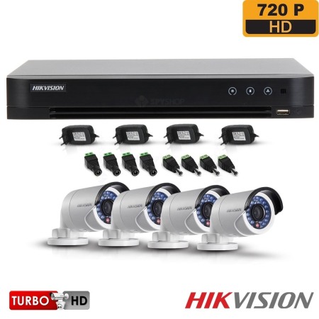Sisteme Supraveghere Video - Sistem supraveghere exterior cu 4 camere video Hikvision TVI-4EXT20-720P