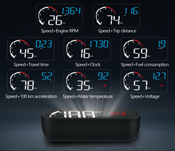 Head Up Display - Vitezometru Auto Universal OBD 2 cu Display Digital [5]