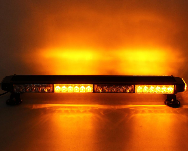 Rampa Girofar LED 68 cm, lumina portocalie stroboscopica 360 prindere magnetica [3]