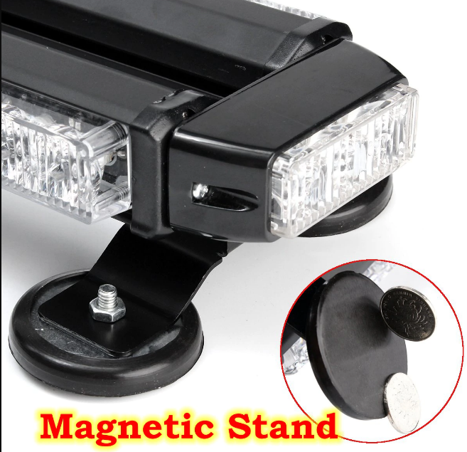 Rampa Girofar LED 68 cm, lumina portocalie stroboscopica 360 prindere magnetica [4]