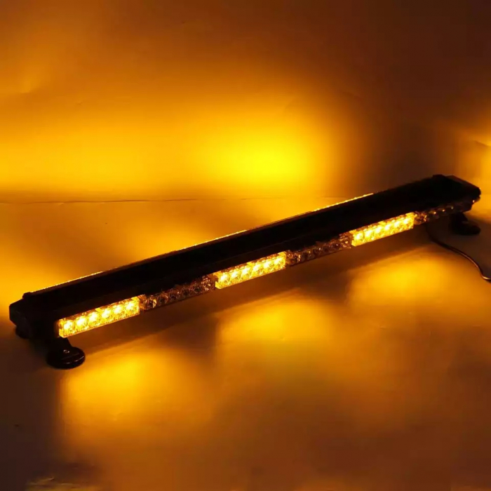 Rampa Girofar LED 97 cm, lumina portocalie stroboscopica 360 prindere magnetica [2]