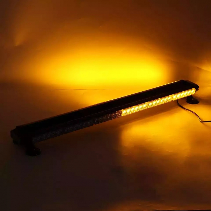 Rampa Girofar LED 97 cm, lumina portocalie stroboscopica 360 prindere magnetica [3]