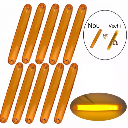 LED/ becuri - auto - Set 10 Lampi gabarit cu LED portocaliu 12-24V